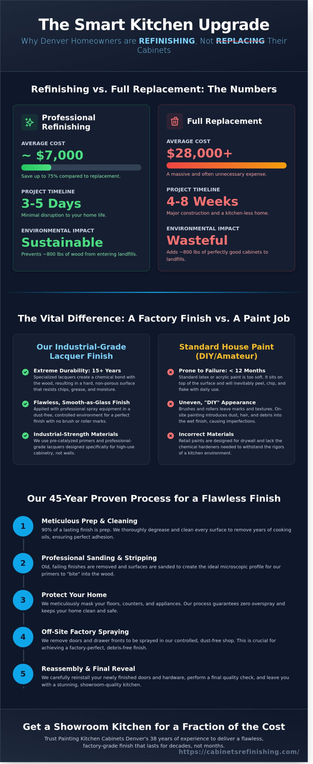 Cabinet Door Refinishing Denver: Professional Factory-Like Finishes for Your Kitchen