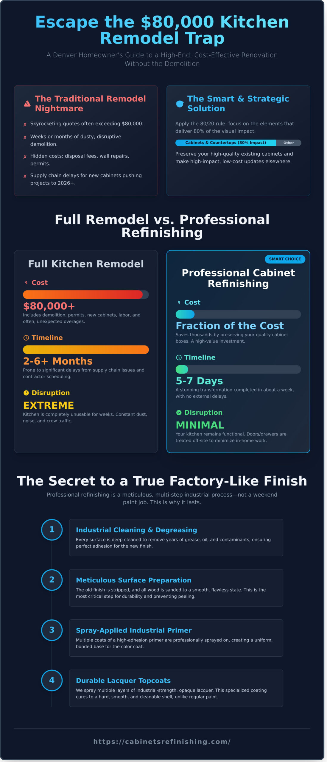 Cost-Effective Kitchen Renovation Denver: High-End Results Without the Remodel Price - Infographic