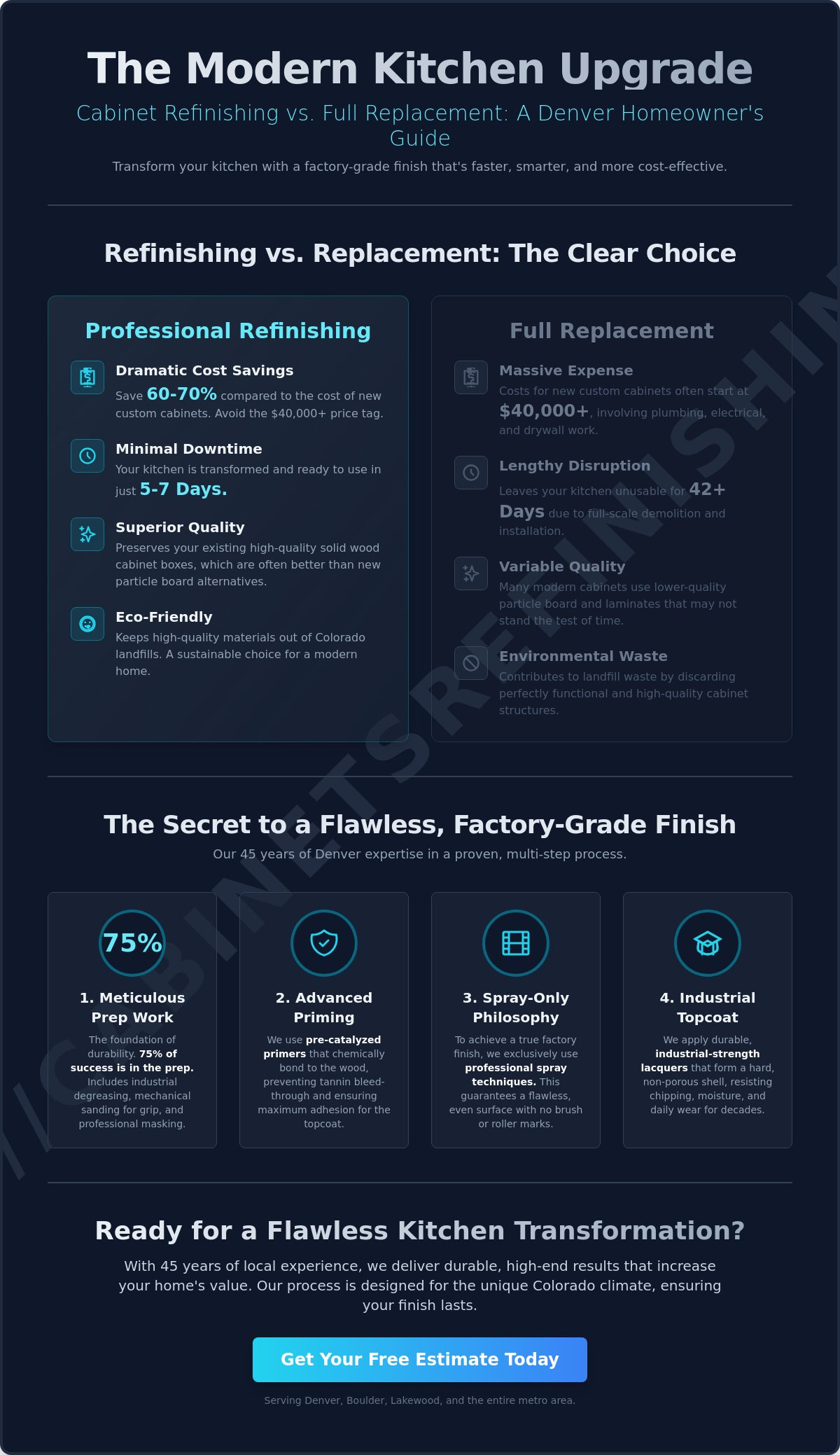 Cabinet Refinishing Process Explained: A Denver Homeowner’s Guide to Factory-Like Results
