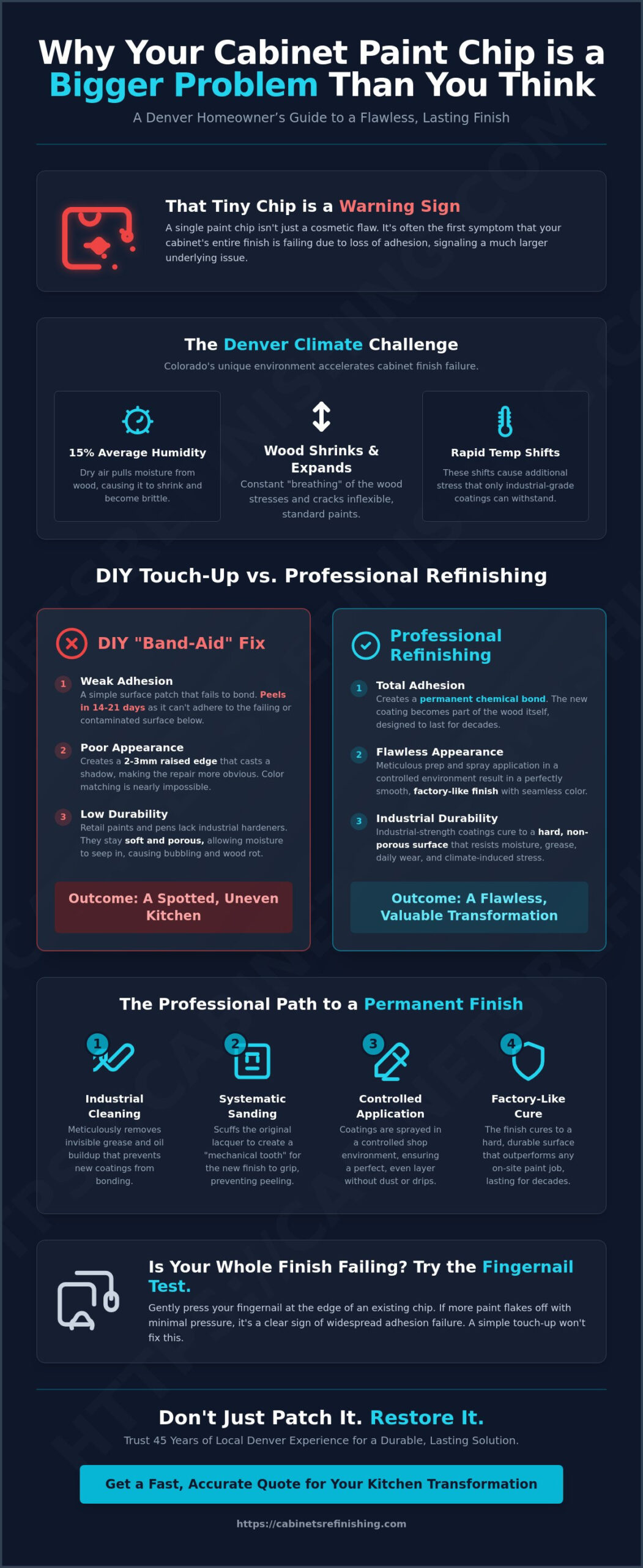 Fixing Chipped Paint on Cabinets in Denver: Why Spot Repairs Often Fail