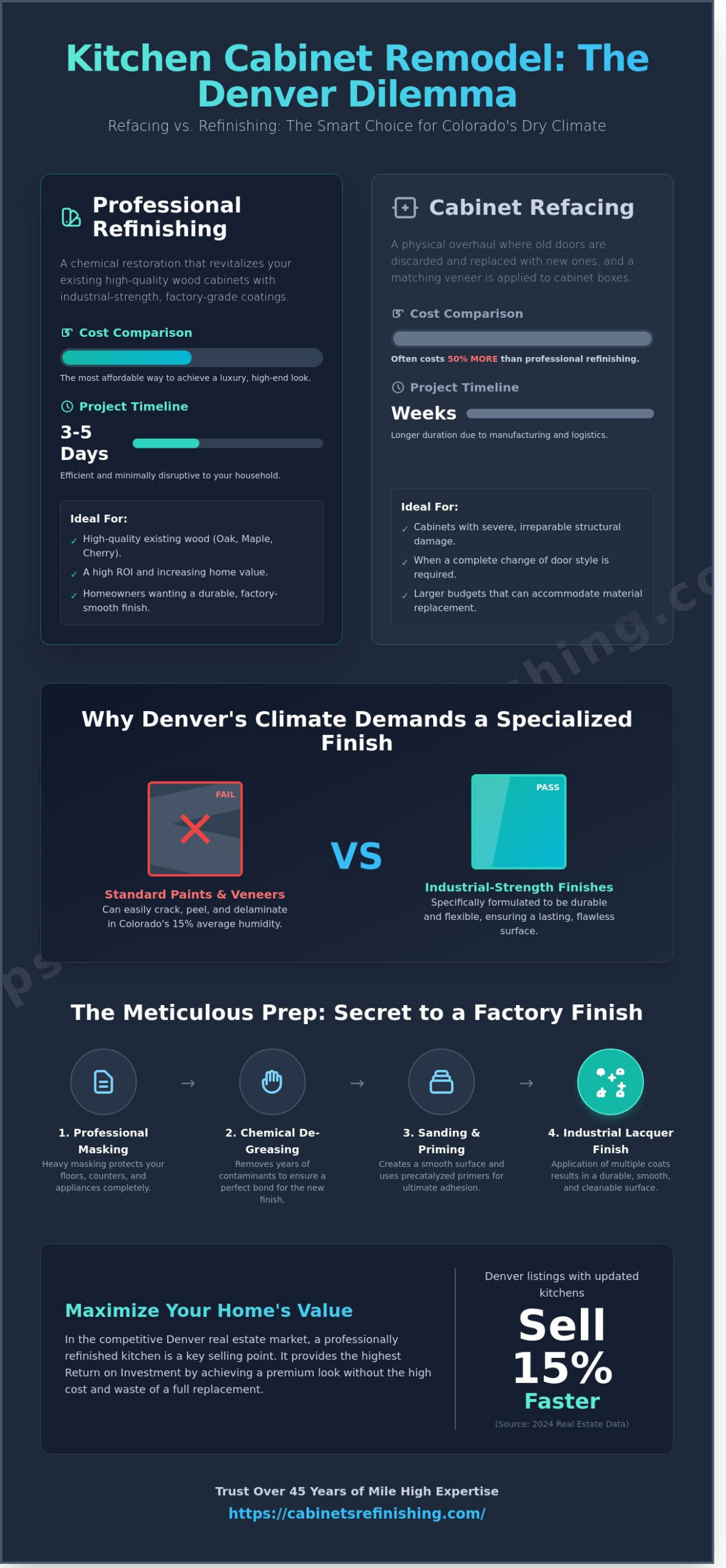 Kitchen Cabinet Refacing vs Refinishing in Denver: 2026 Homeowner Guide