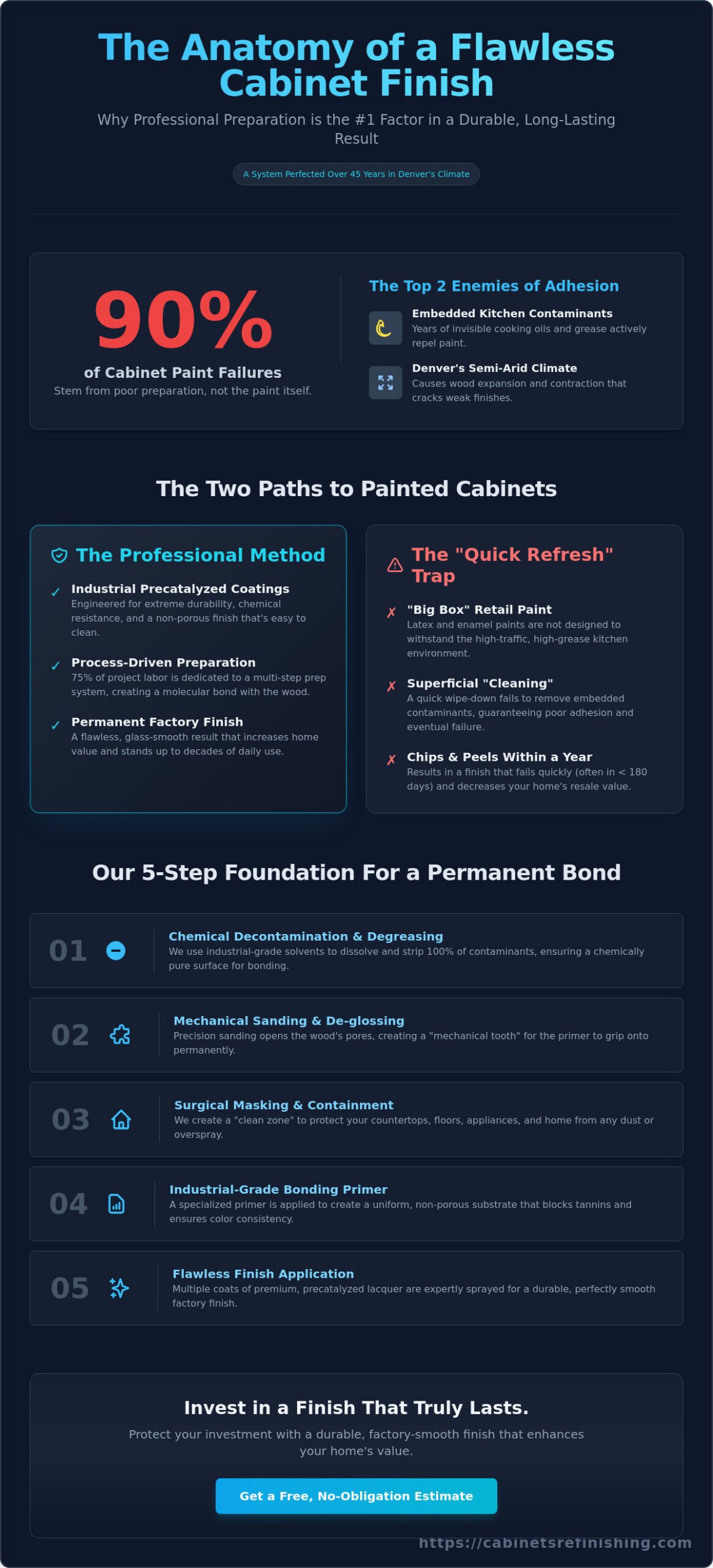 Professional Cabinet Painting Prep Work in Denver: The Secret to a Flawless Factory Finish
