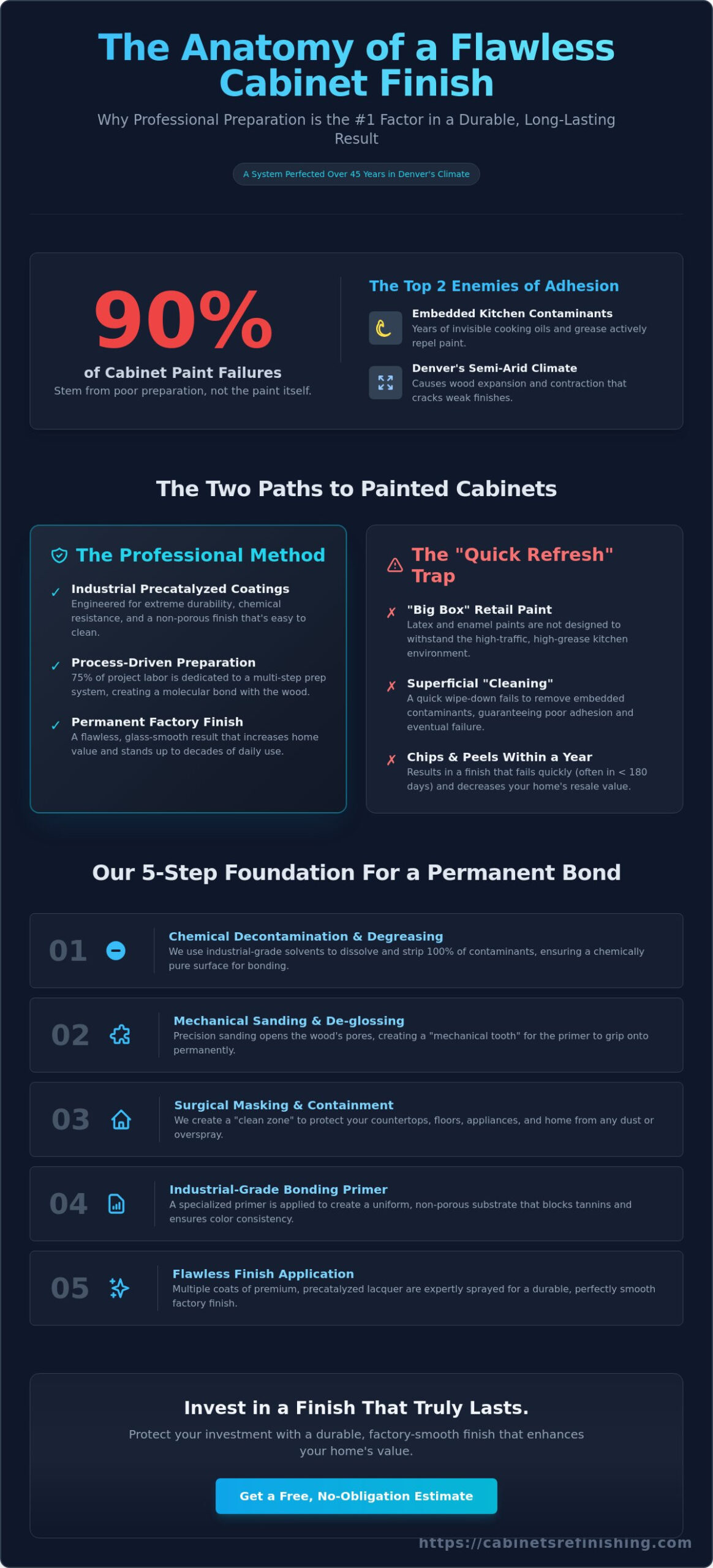 Professional Cabinet Painting Prep Work in Denver: The Secret to a Flawless Factory Finish