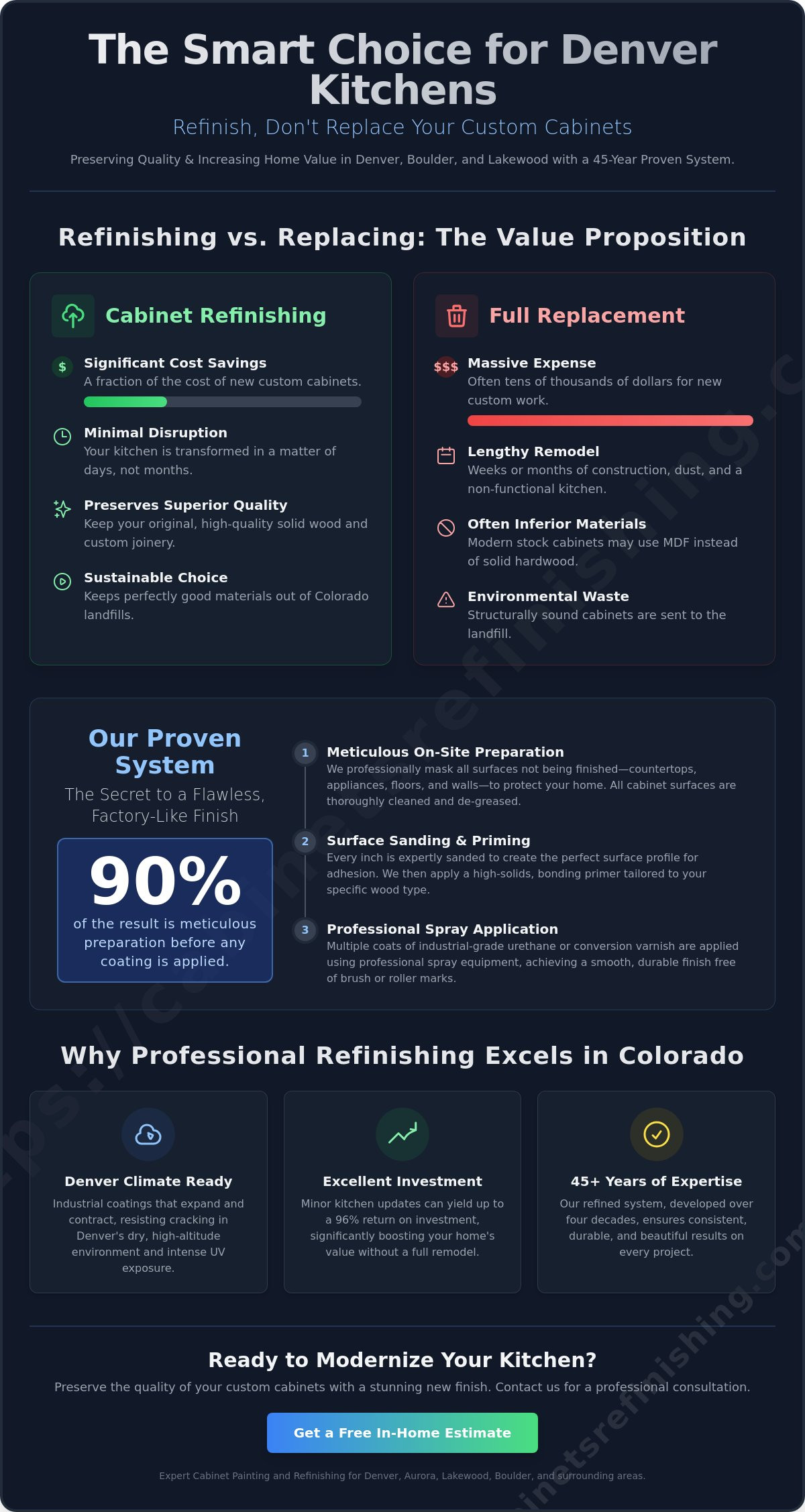 Cabinet Refinishing for Custom Homes: The Denver Homeowner’s Guide to Factory-Like Finishes