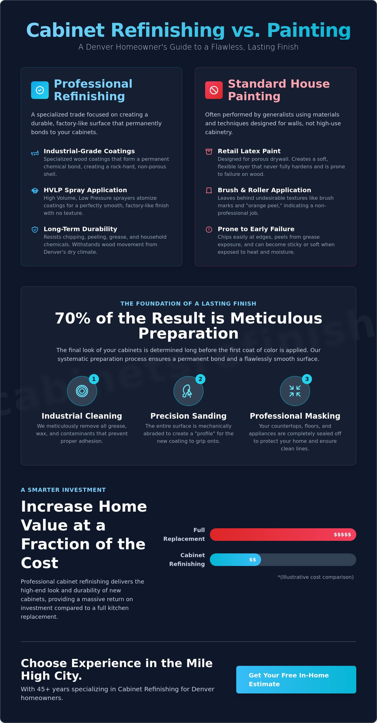 Cabinet Refinishing vs. Painting in Denver: Why Hiring a Specialist Matters in 2026