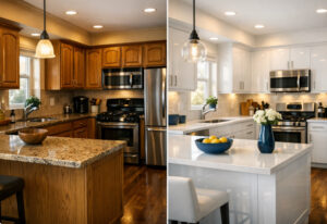 Cabinet was finishing services in the Denver, metro area, guarantee a factory finish