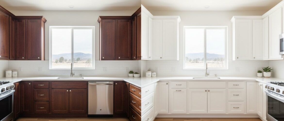 Painting Dark Wood Cabinets White in Denver: The Professional Guide to a Factory Finish