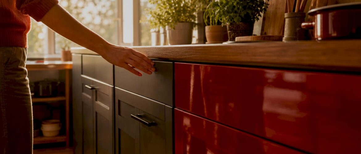 Comparison of matte and gloss kitchen cabinet finishes
