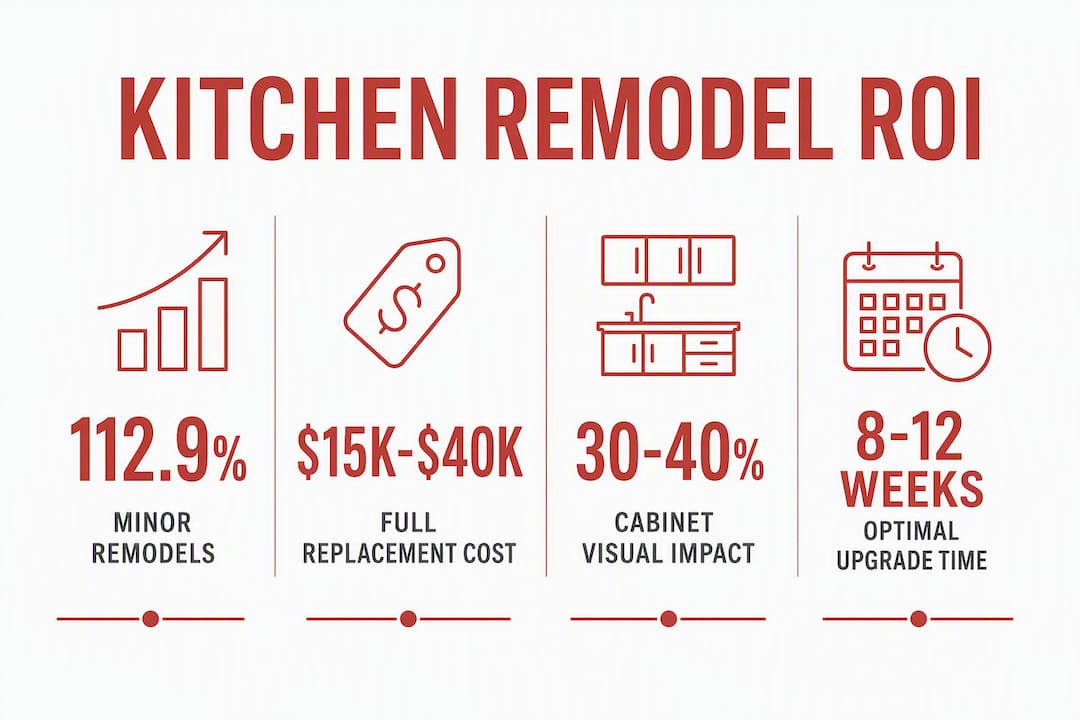 Infographic showing kitchen remodel return on investment statistics