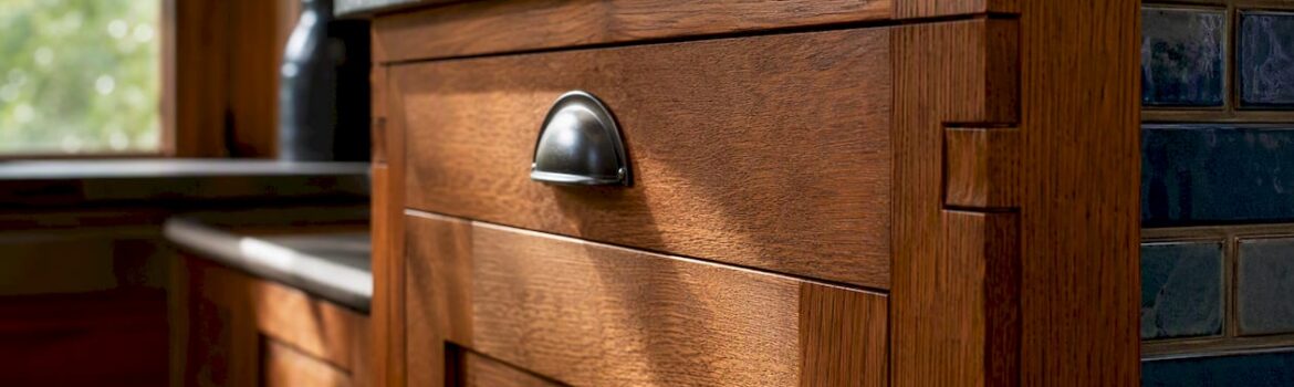 Close-up of Craftsman kitchen cabinet door detail