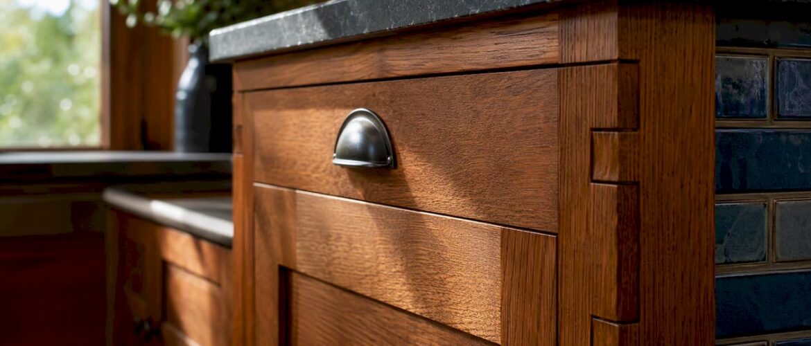 Close-up of Craftsman kitchen cabinet door detail