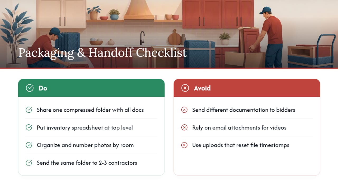 How to Package and Hand Off Documentation to Bidders — overview diagram