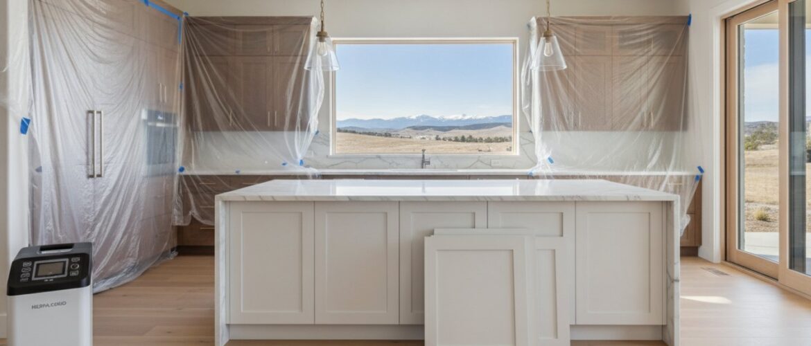 factory finish cabinet painting for people with allergies - no fumes
