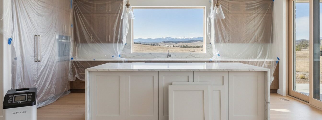 factory finish cabinet painting for people with allergies - no fumes