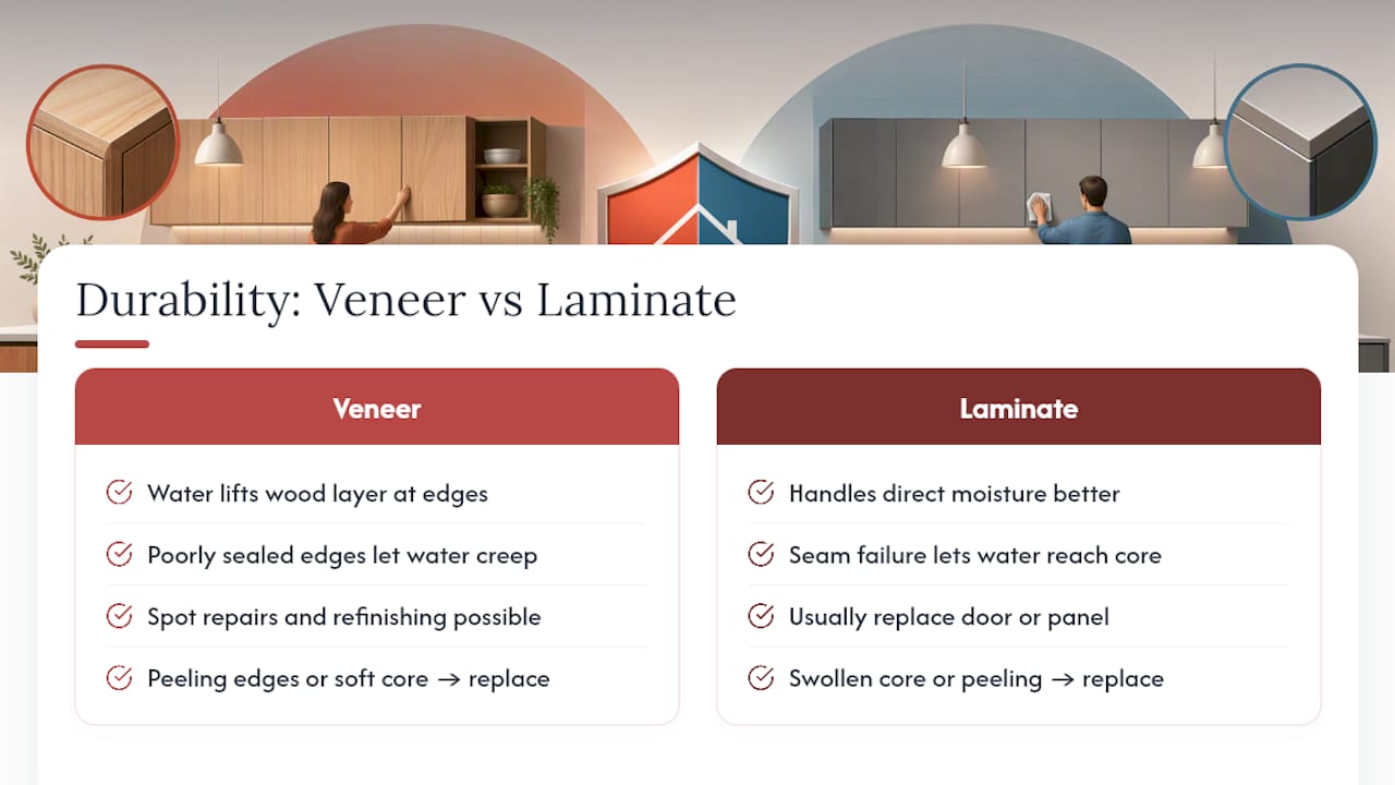 Veneer and laminate durability comparison