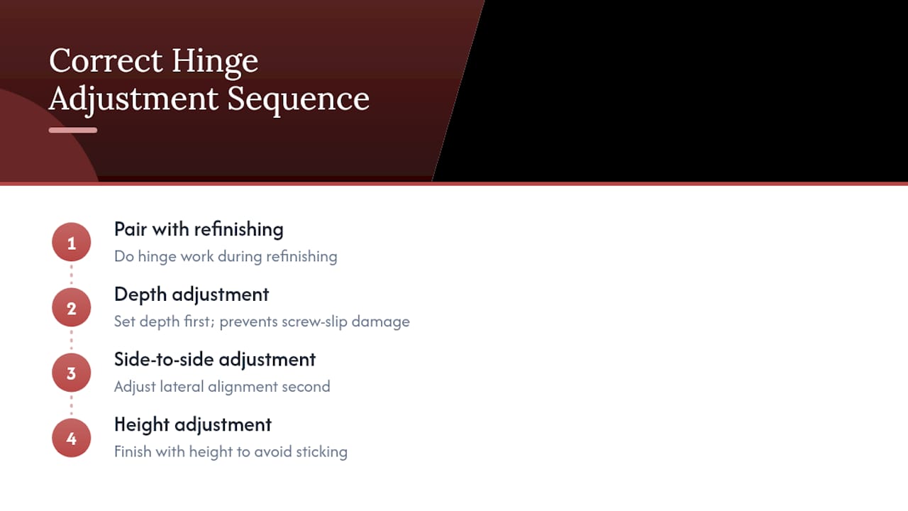 Why Professionals Pair Hinge Work With Refinishing — overview diagram