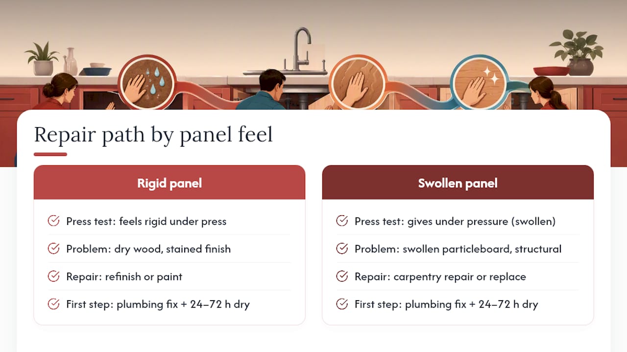 Rigid versus swollen cabinet panel decision