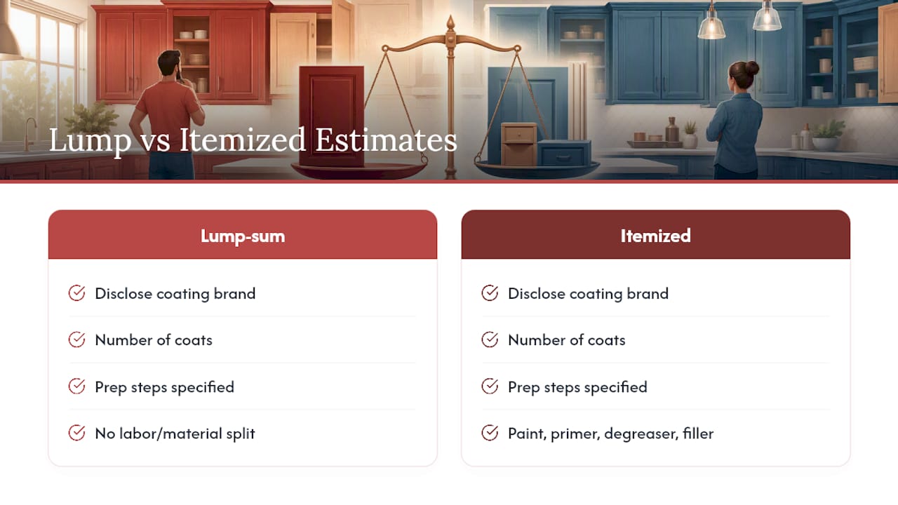 Lump sum versus itemized estimate comparison