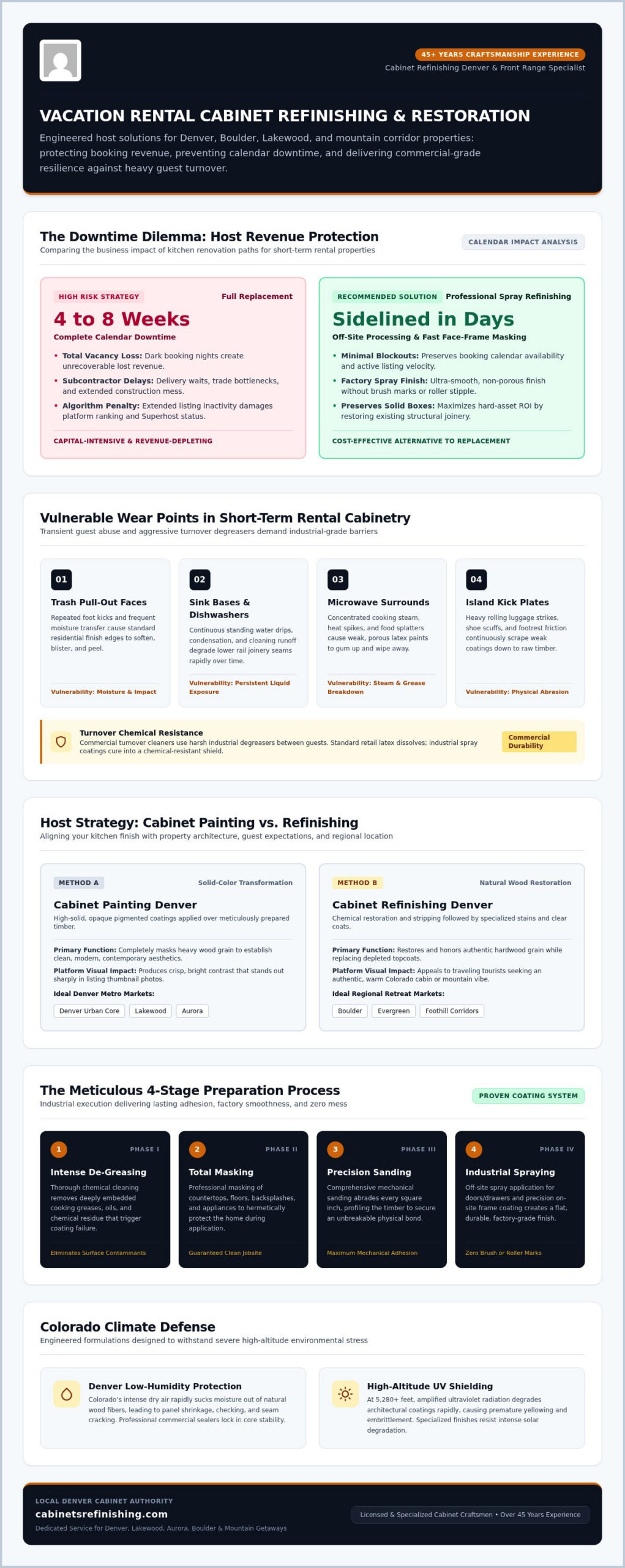 Vacation Rental Cabinet Refinishing: The High-ROI Denver Property Guide (2026)