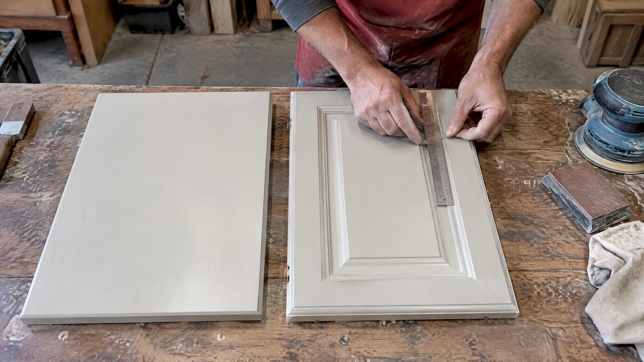 Comparing flat and raised-panel cabinet doors